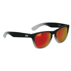 Lunettes De Soleil Noir Mat Nuancé Gris - Verres Miroir Or/Reflets Rouge Cat. 3 - GOGGLESUN28