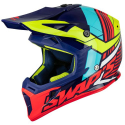 Casque Cross BLUR S818 - Bleu/Jaune/Rouge - CSW9G0102