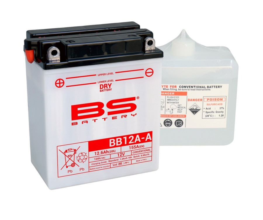 Batterie BS BATTERY Haute-performance avec pack acide - BB12A-A - 1079935