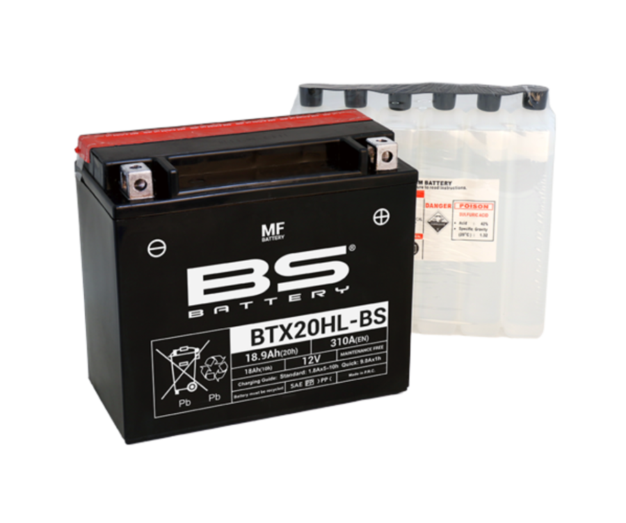 Batterie BS BATTERY sans entretien avec pack acide - BTX20HL-BS - 1079980