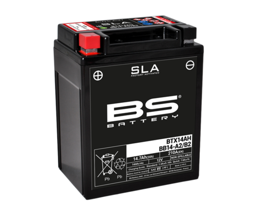 Batterie BS BATTERY SLA sans entretien activé usine - BTX14AH/BB14-A2/B2 - 1080676