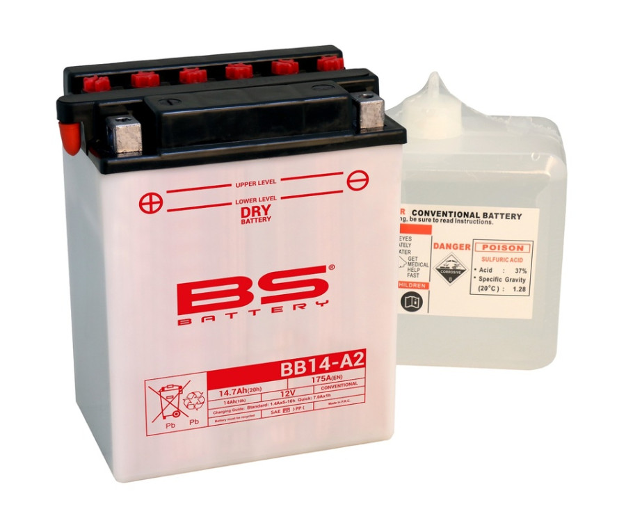 Batterie BS BATTERY Haute-performance avec pack acide - BB14-A2 - 1079940
