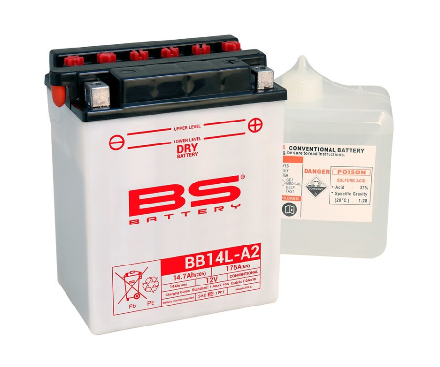 Batterie BS BATTERY Haute-performance avec pack acide - BB14L-A2 - 1079942