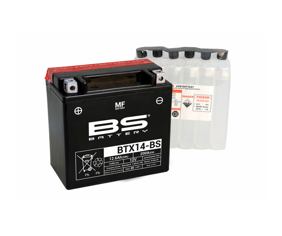 Batterie BS BATTERY sans entretien avec pack acide - BTX14-BS - 1079973