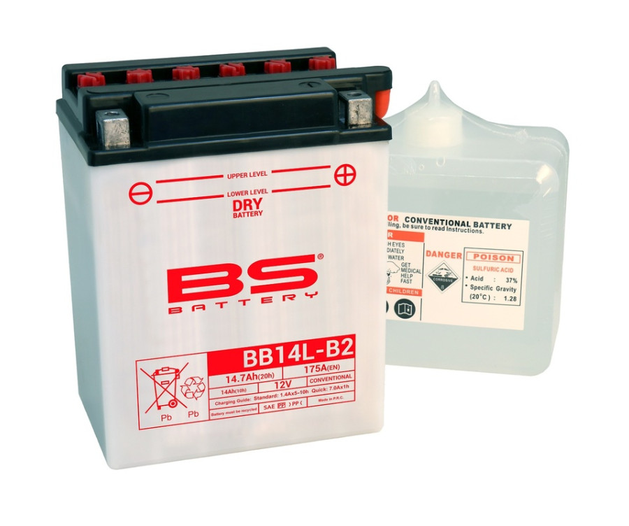 Batterie BS BATTERY Haute-performance avec pack acide - BB14L-B2 - 1079943