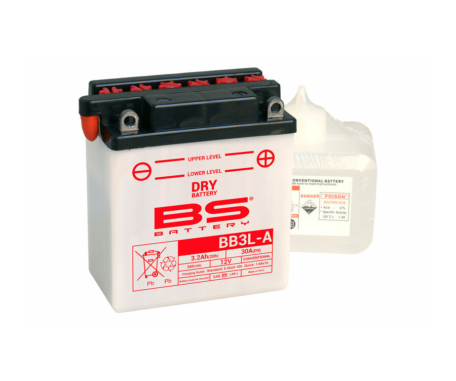 Batterie BS BATTERY Haute-performance avec pack acide - BB3L-A - 1079955