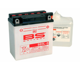 Batterie BS BATTERY Haute-performance avec pack acide - BB9L-B - 1077799
