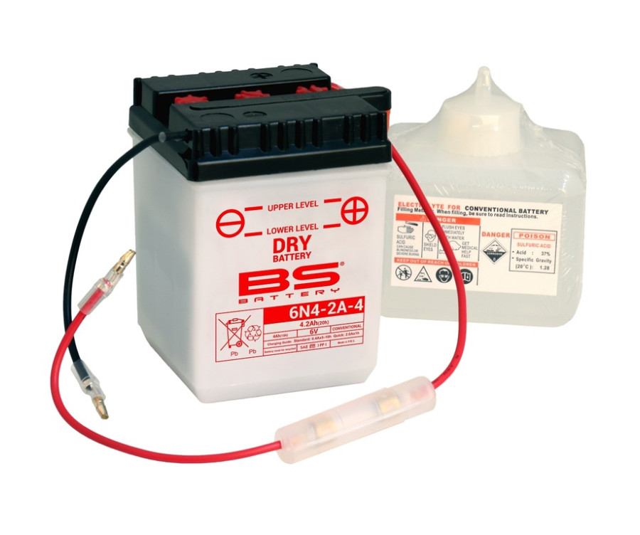 Batterie BS BATTERY conventionnelle avec pack acide - 6N4-2A-4 - 1079904