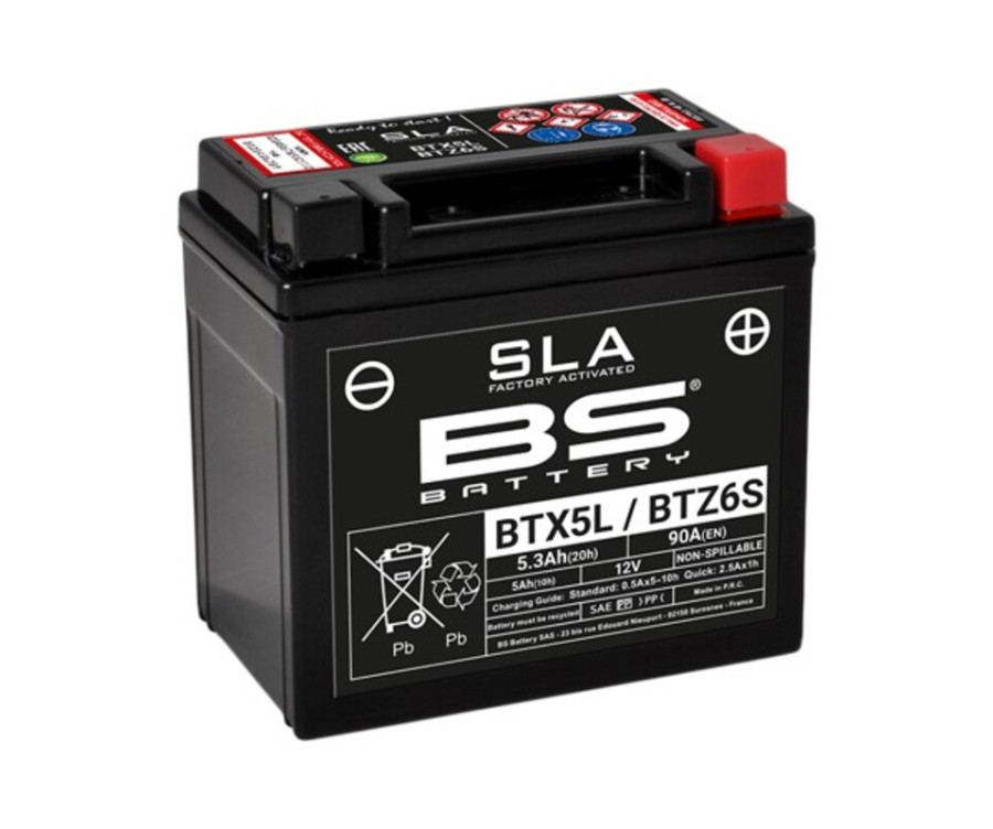 Batterie BS BATTERY SLA sans entretien activé usine - BTX5L / BTZ6S - 1080663