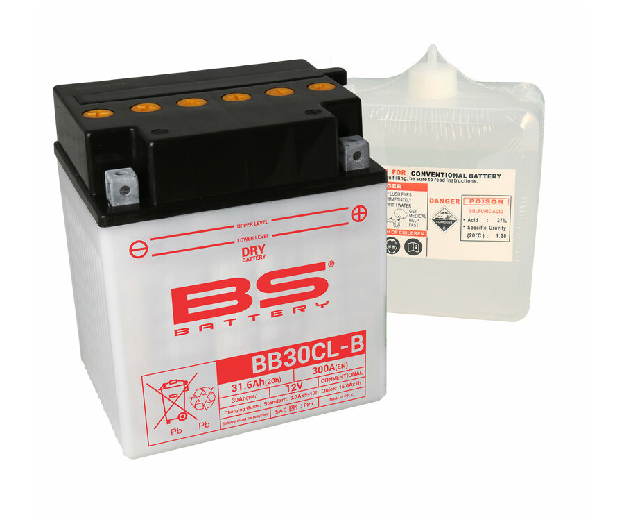 Batterie BS BATTERY Haute-performance avec pack acide - BB30CL-B - 1079930