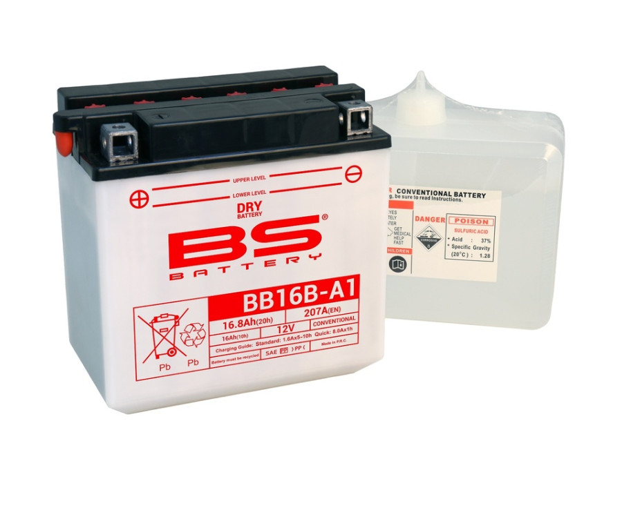 Batterie BS BATTERY Haute-performance avec pack acide - BB16B-A1 - 1079951