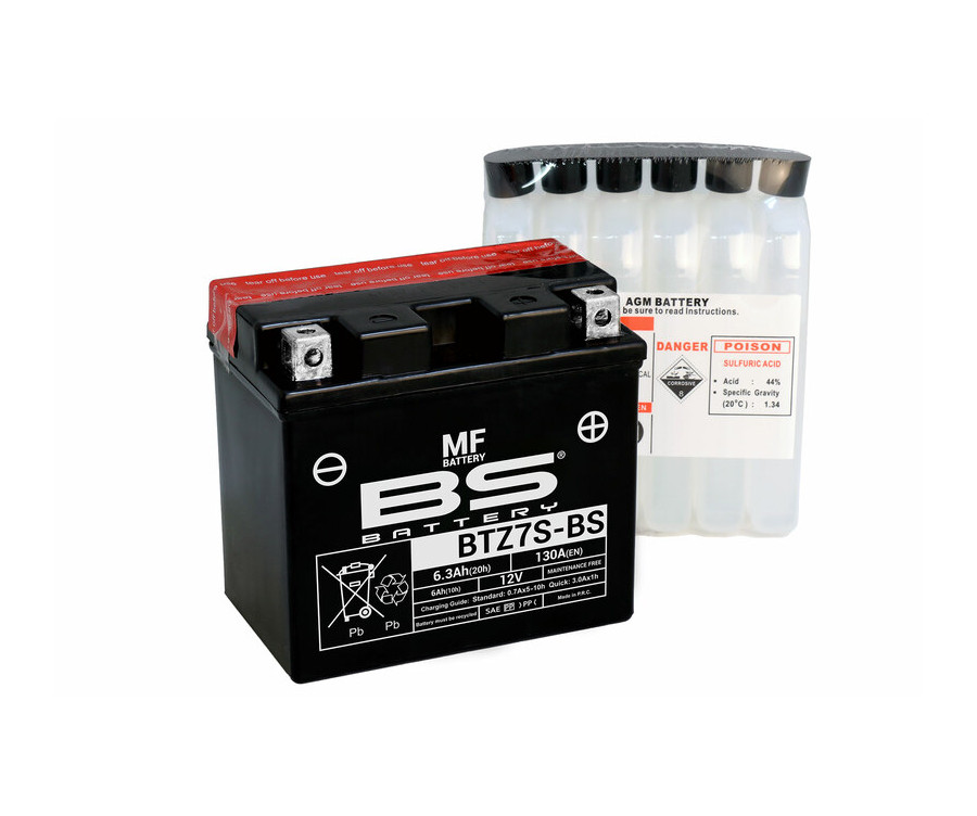 Batterie BS BATTERY sans entretien avec pack acide - BTZ7S-BS - 1079993