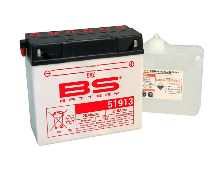 Batterie BS BATTERY conventionnelle avec pack acide - 51913 (12C16A-3A) - 1079899