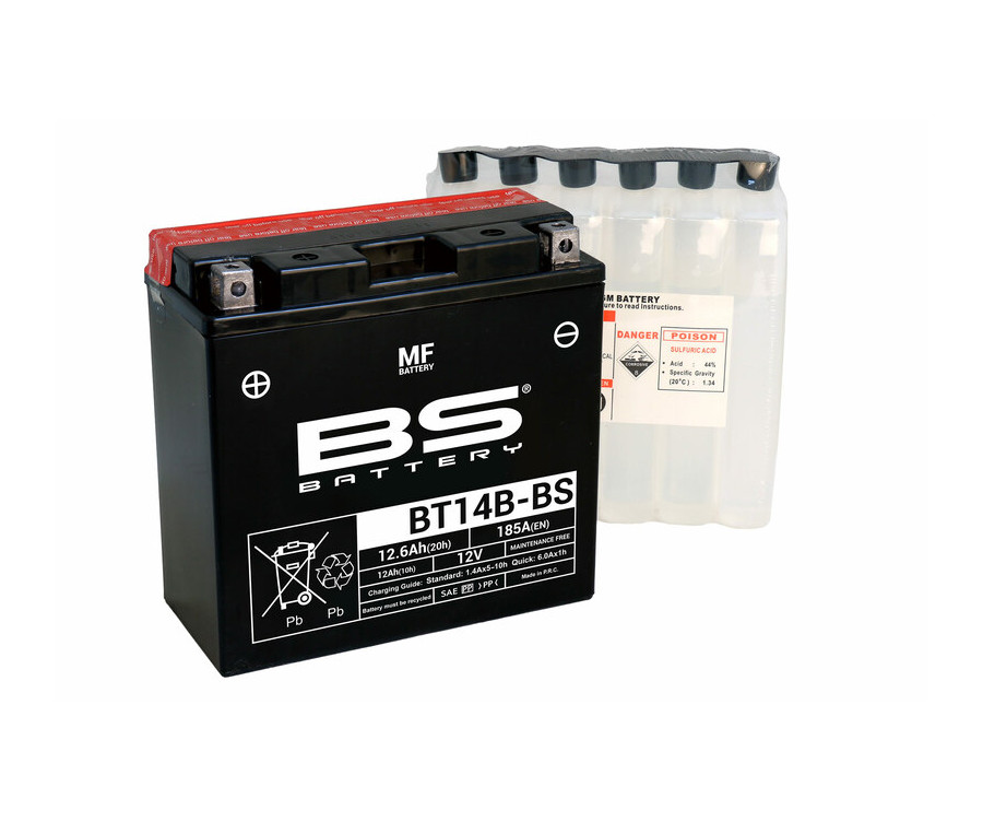 Batterie BS BATTERY sans entretien avec pack acide - BT14B-BS - 1079992