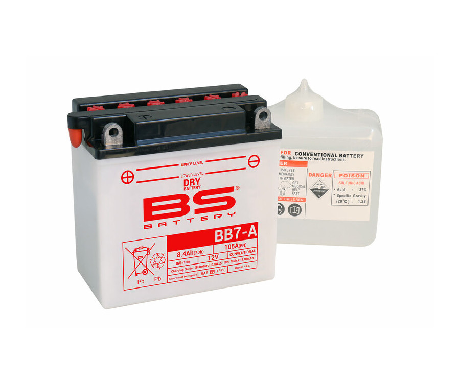 Batterie BS BATTERY Haute-performance avec pack acide - BB7-A - 1079958