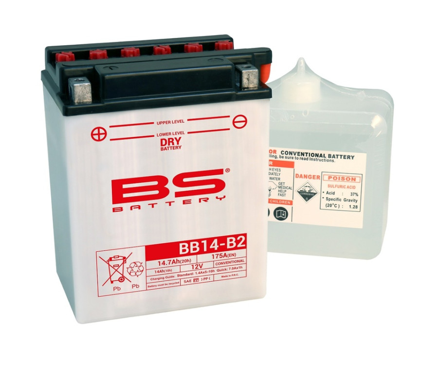Batterie BS BATTERY Haute-performance avec pack acide - BB14-B2 - 1079941