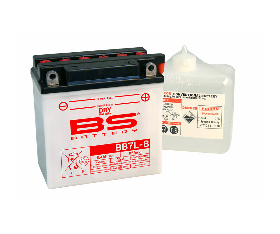 Batterie BS BATTERY Haute-performance avec pack acide - BB7L-B - 1079960
