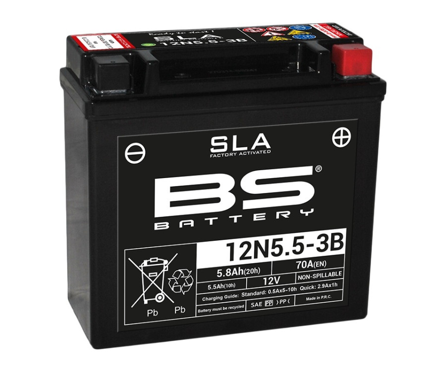 Batterie BS BATTERY SLA sans entretien activé usine - 12N5.5-3B - 1080691