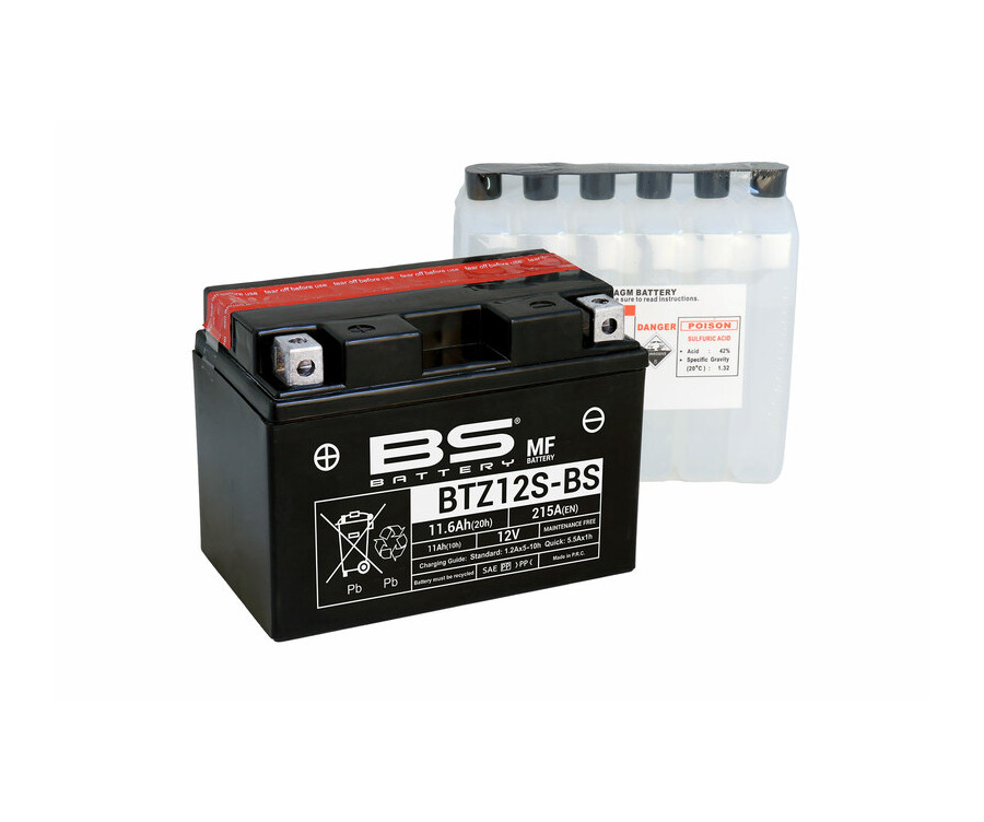 Batterie BS BATTERY sans entretien avec pack acide - BTZ12S-BS - 1079995