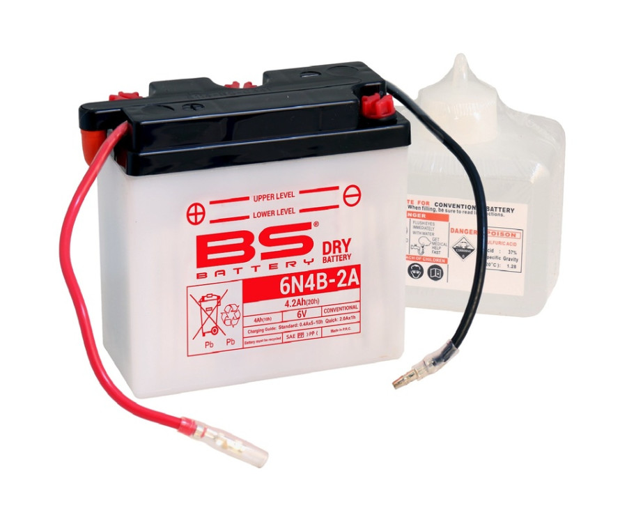 Batterie BS BATTERY conventionnelle avec pack acide - 6N4B-2A - 1079906