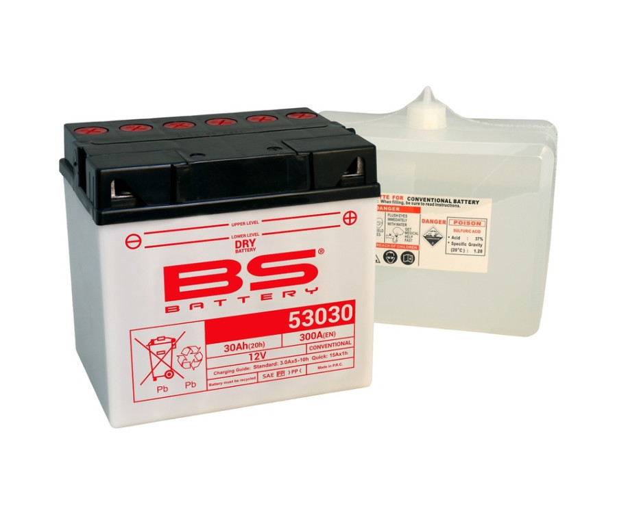 Batterie BS BATTERY Haute-performance avec pack acide - 53030 - 1079925