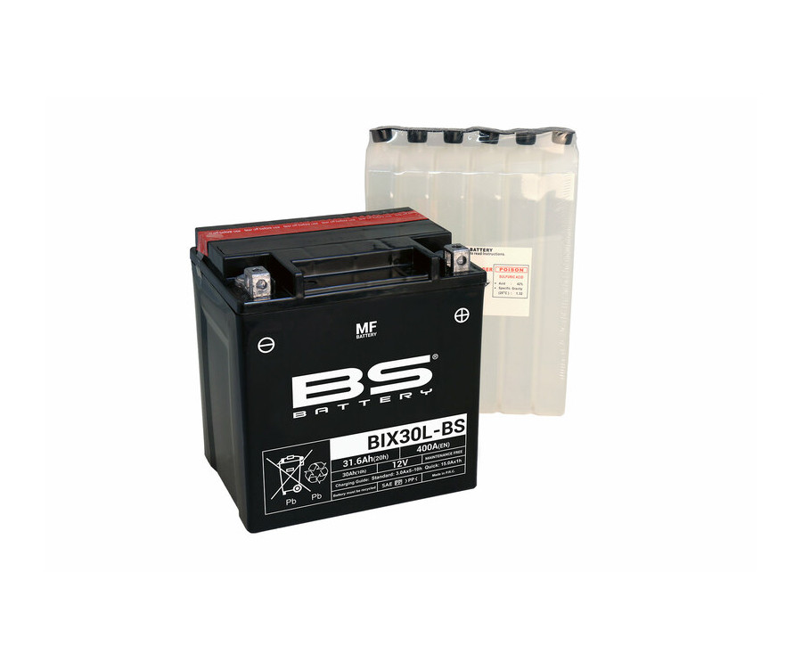 Batterie BS BATTERY sans entretien livrée avec pack acide - BIX30L-BS - 1090288