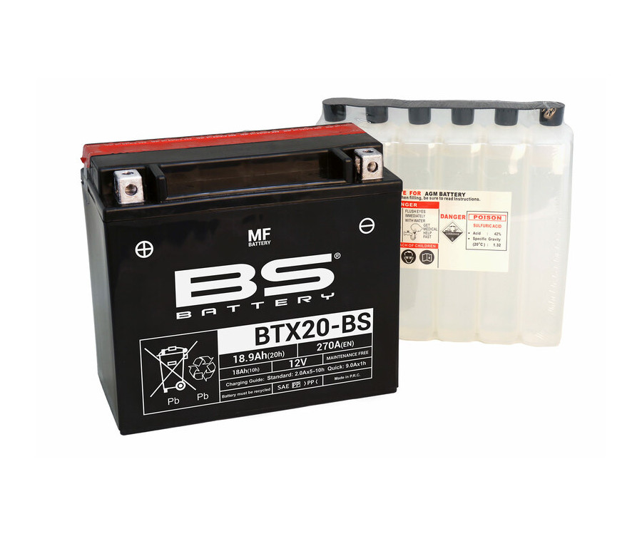 Batterie BS BATTERY sans entretien avec pack acide - BTX20-BS - 1079978