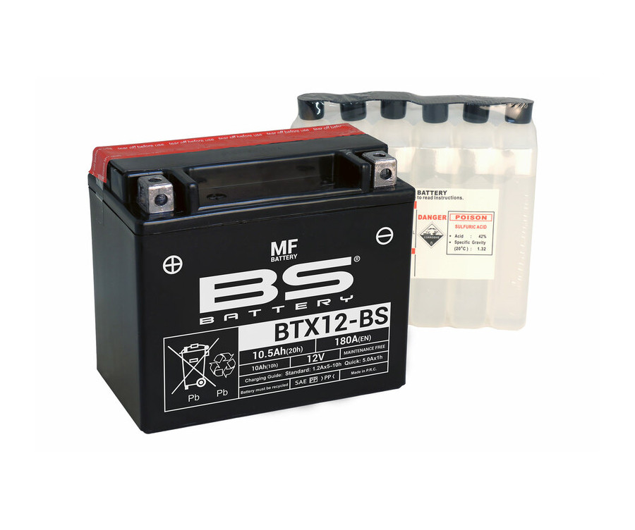 Batterie BS BATTERY sans entretien avec pack acide - BTX12-BS - 1079972