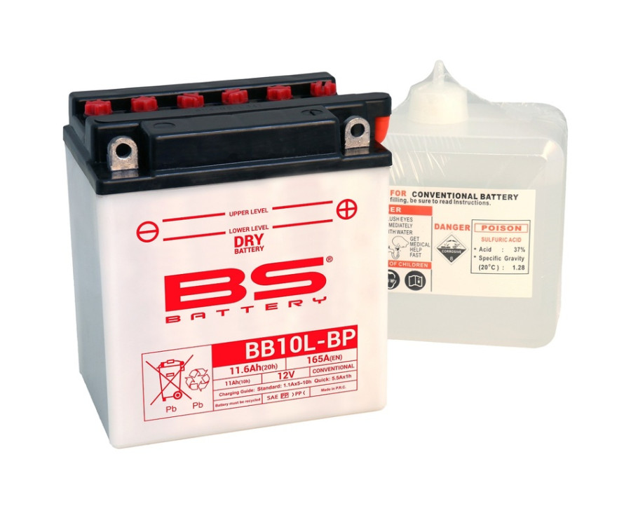 Batterie BS BATTERY Haute-performance avec pack acide - BB10L-BP - 1079934