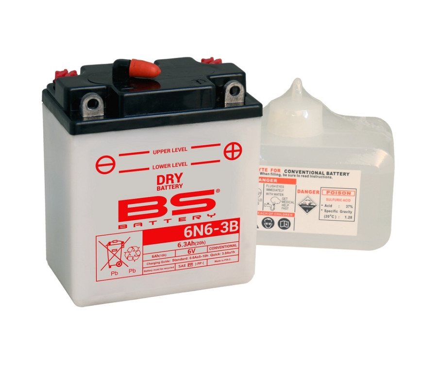Batterie BS BATTERY conventionnelle avec pack acide - 6N6-3B - 1079908