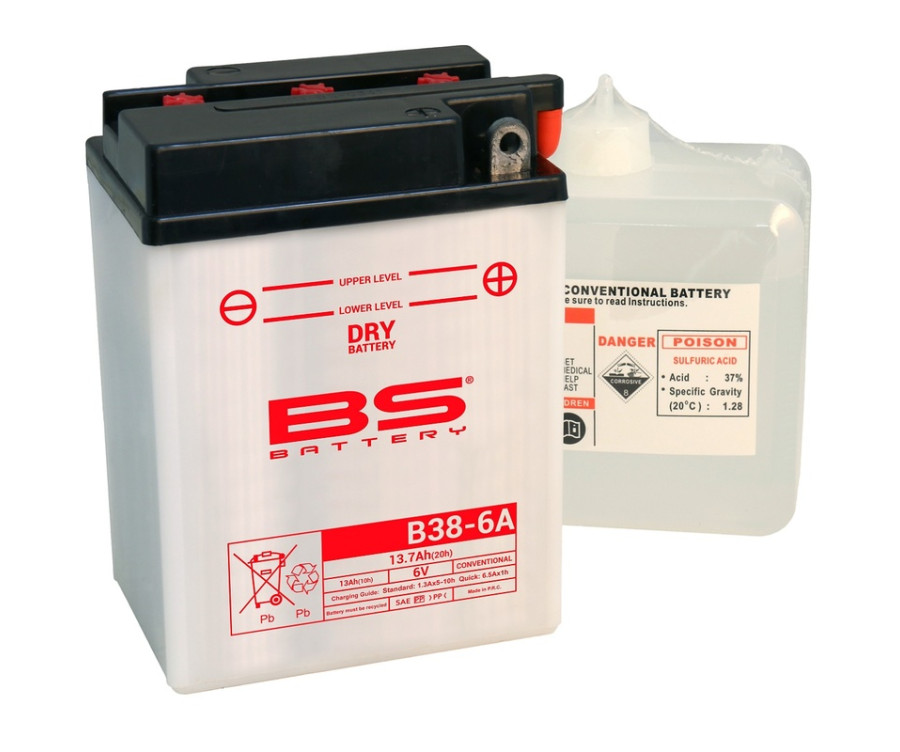 Batterie BS BATTERY conventionnelle avec pack acide - B38-6A - 1079910
