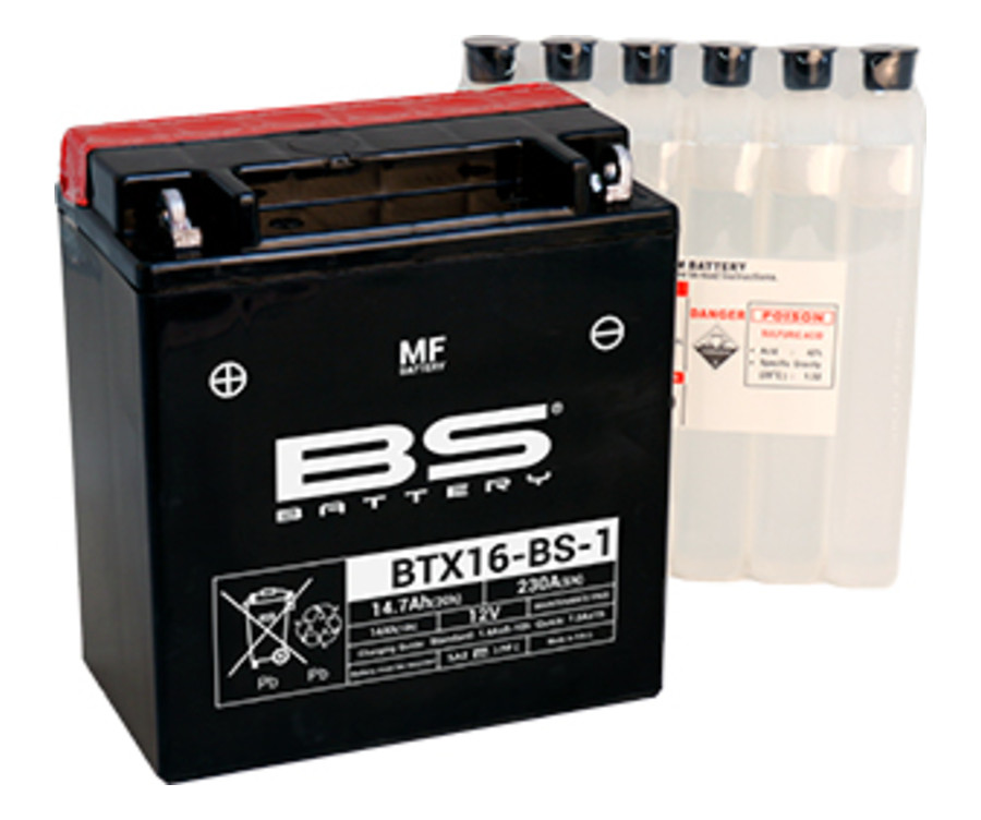Batterie BS BATTERY sans entretien livrée avec pack acide - BTX16-BS-1 - 1090287