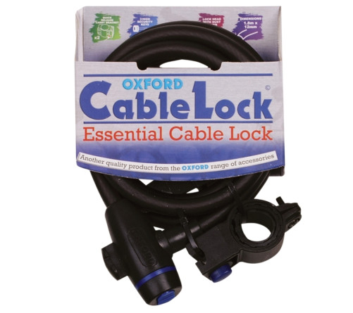 Cable antivol OXFORD Cablelock - 1,5m x 25mm fumé