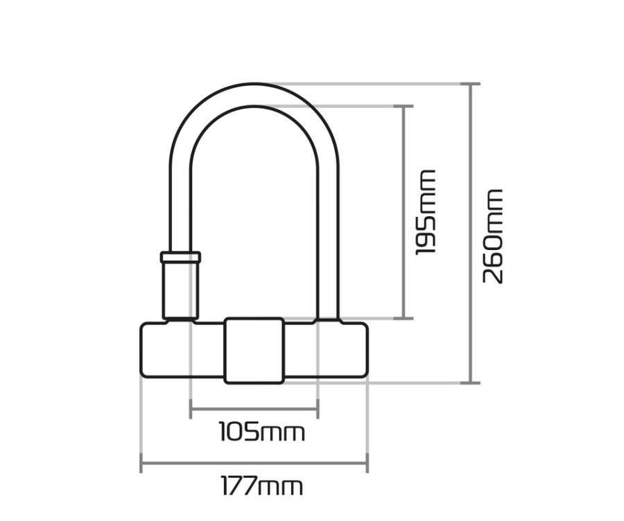Antivol U OXFORD Magnum avec support - 170x285mm - 1116460