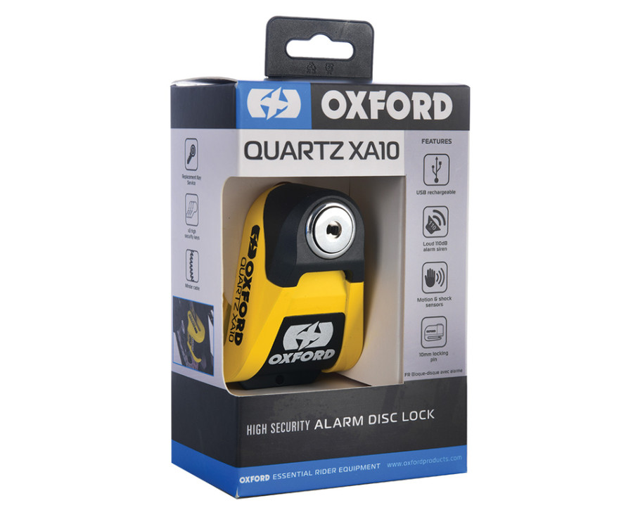 Bloque-disque alarme OXFORD XA10 - Ø10mm jaune/noir - 1092852