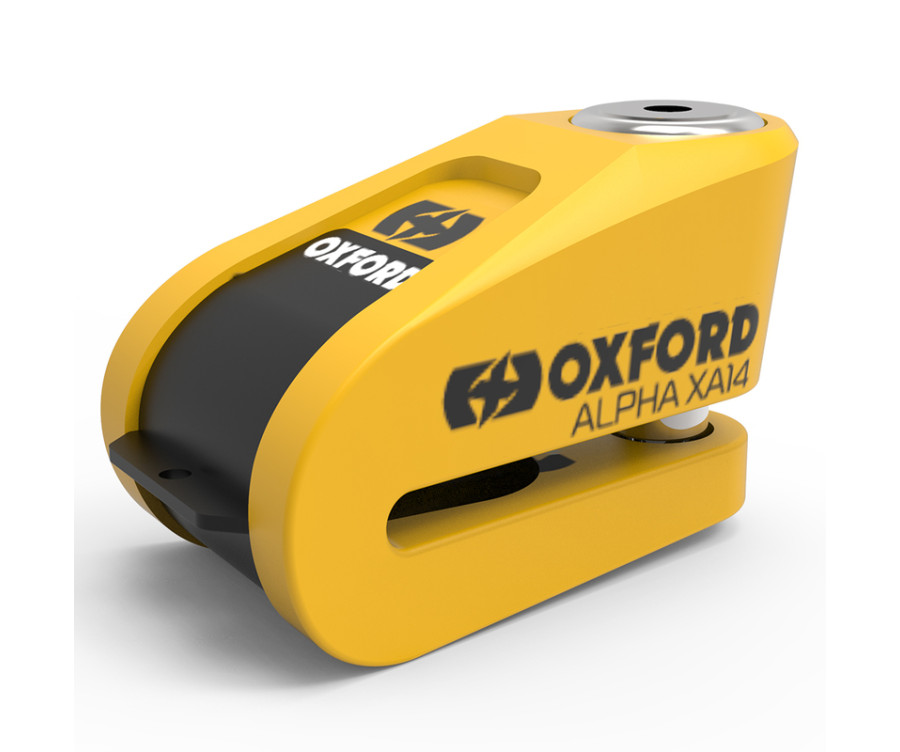 Bloque disque alarme OXFORD Alpha XA14 Ø14mm inox noir/jaune - 1068387