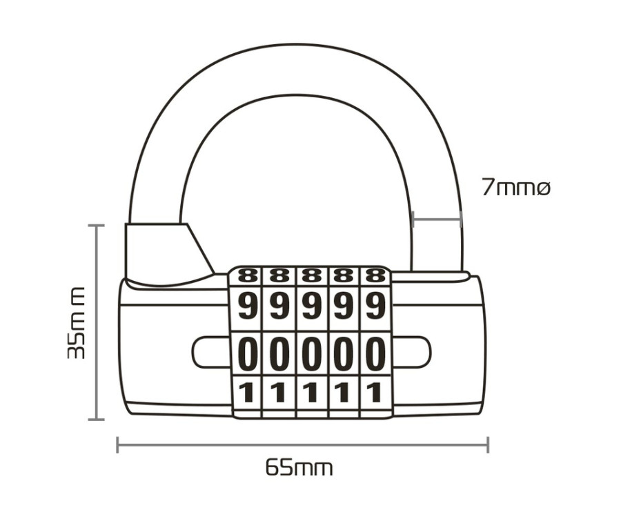 Antivol OXFORD combinaison 5 chiffres - 1121103