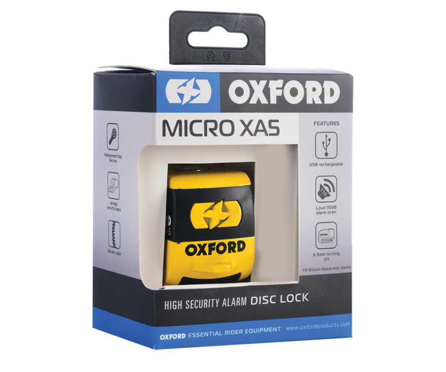 Bloque-disque OXFORD XA5 Alarm - jaune & noir - 1105999