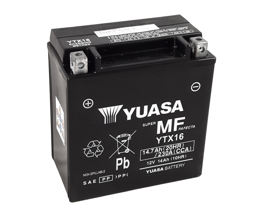 Batterie YUASA W/C sans entretien activée usine - YTX16 FA - 1103942