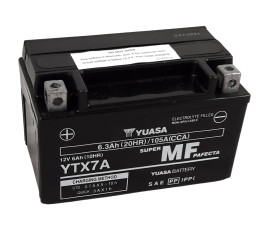 Batterie YUASA W/C sans entretien activée usine - YTX7A FA - 1103935