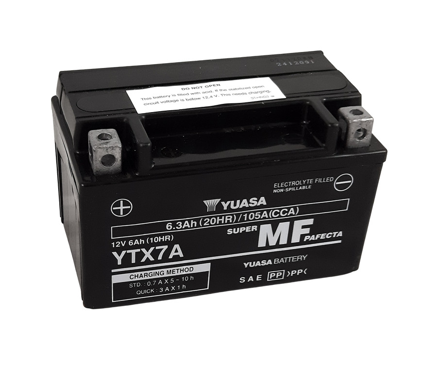 Batterie YUASA W/C sans entretien activée usine - YTX7A FA - 1103935