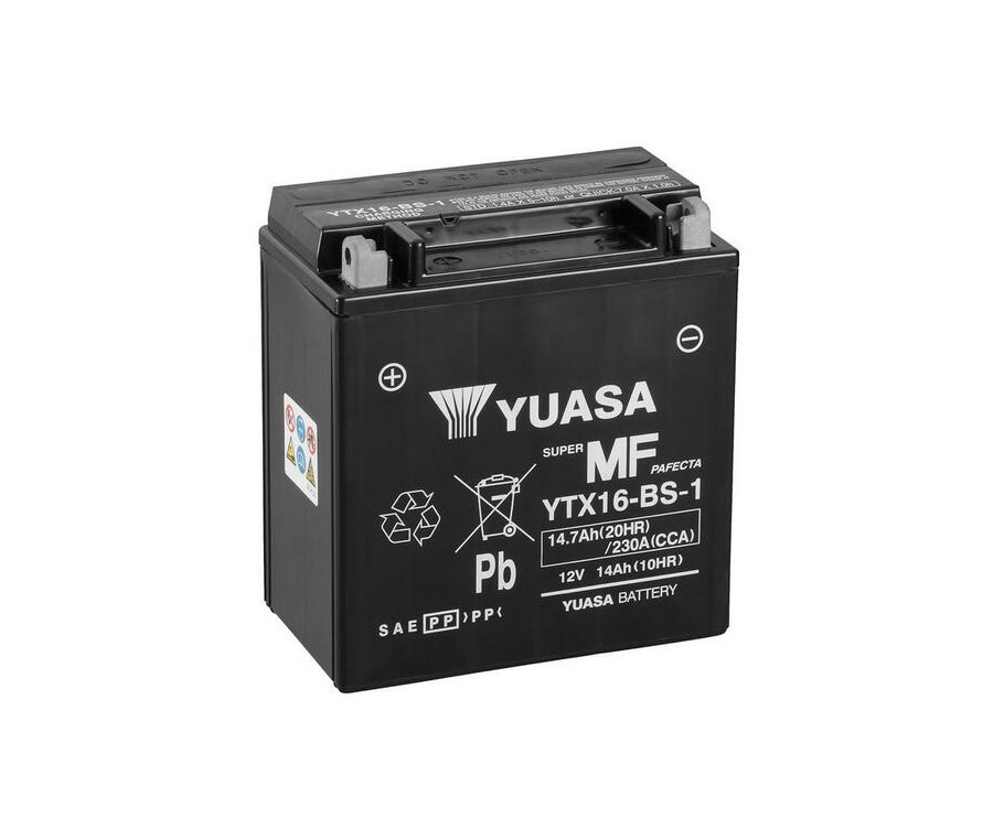 Batterie YUASA sans entretien avec pack acide - YTX16-BS-1 - 1080754