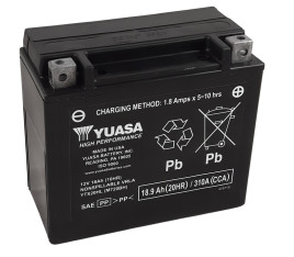 Batterie YUASA W/C sans entretien activée usine - YTX20HL FA - 1103944