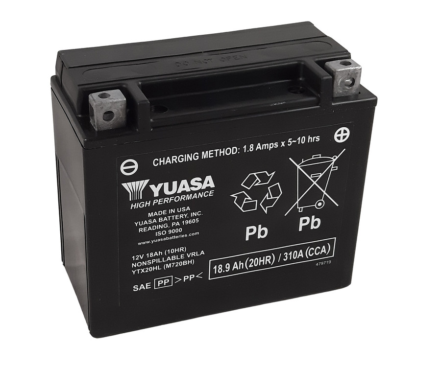 Batterie YUASA W/C sans entretien activée usine - YTX20HL FA - 1103944