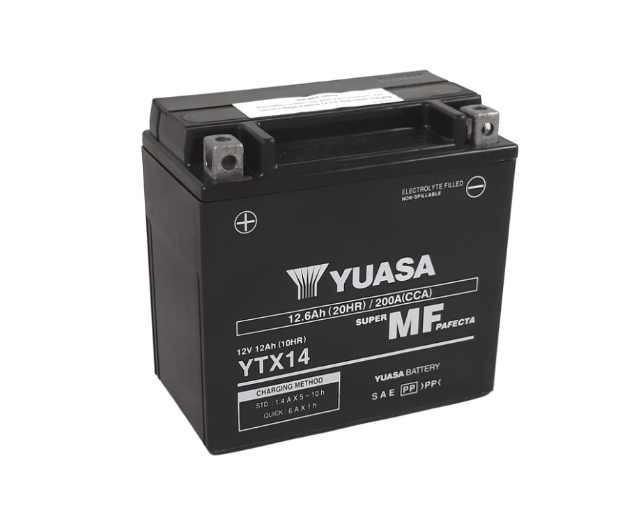Batterie YUASA W/C sans entretien activée usine - YTX14 FA - 1103941
