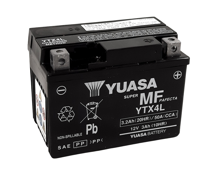 Batterie YUASA W/C sans entretien activée usine - YTX4L FA - 1103933