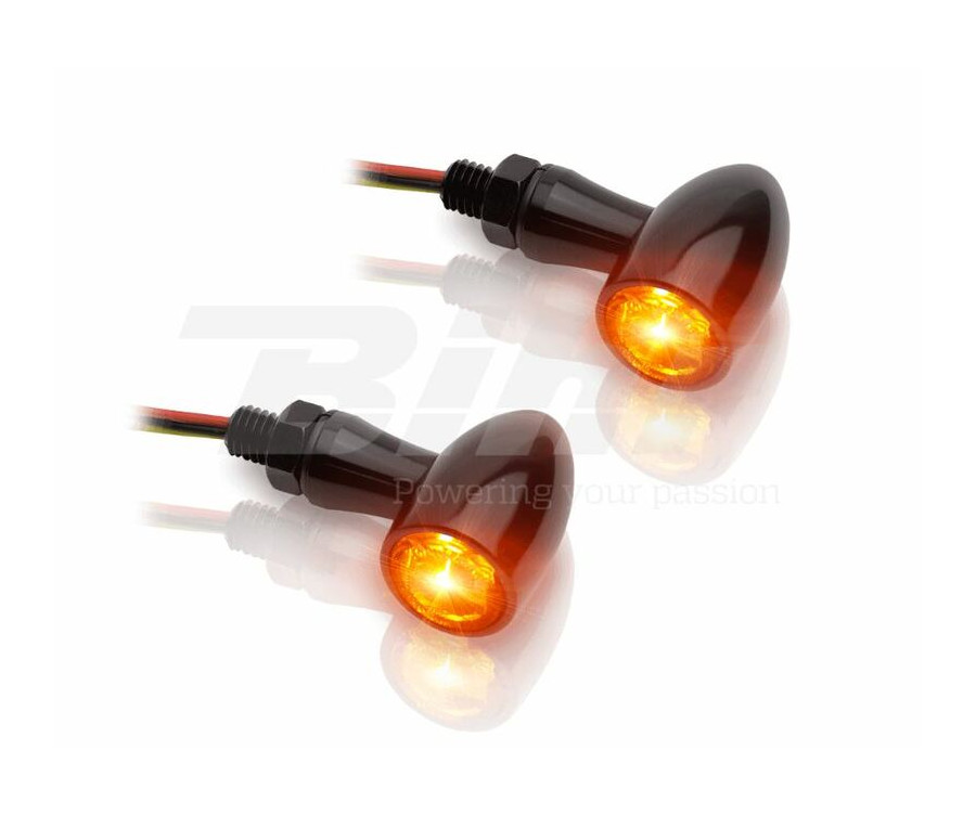 Clignotants LED V-PARTS 12V alu noir - 1058622