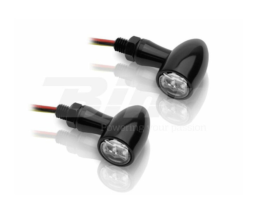 Clignotants LED V-PARTS 12V alu noir - 1058622
