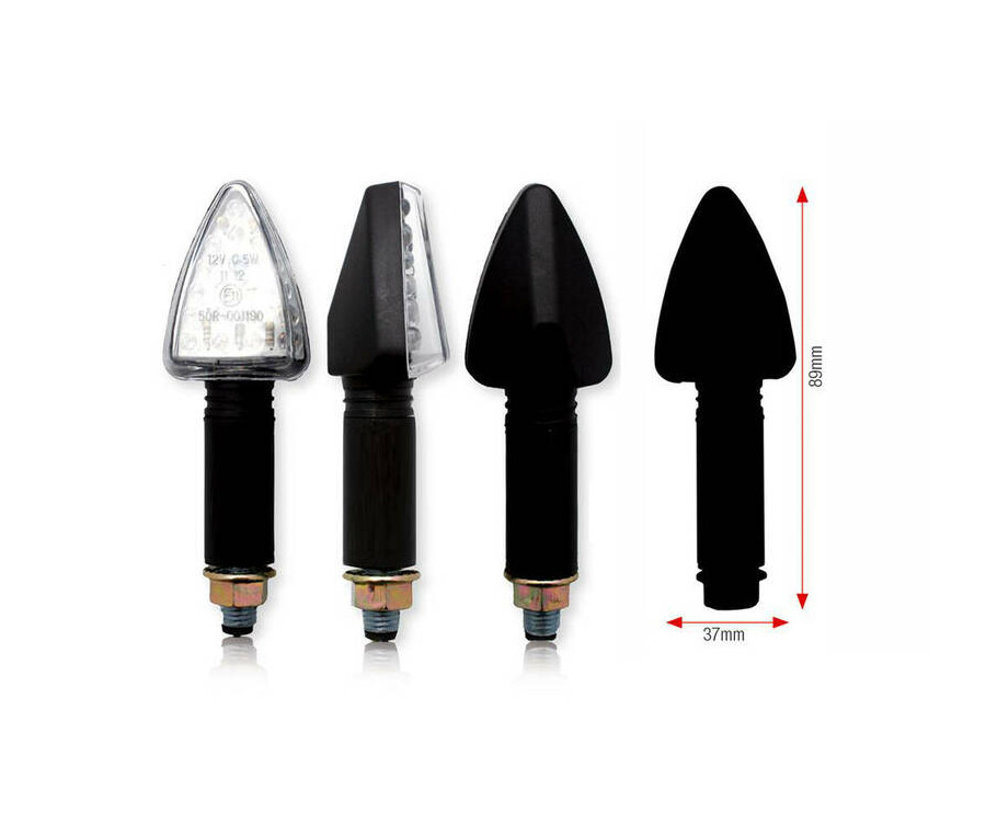 Clignotants BIHR Tri LED long noir universel - 1066948