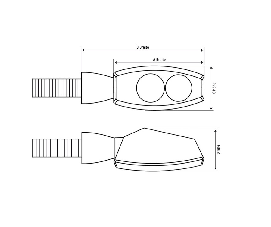 Clignotants LED HIGHSIDER Little Bronx 2en1 - clignotant/feu de position avant - par paire - 1108585001